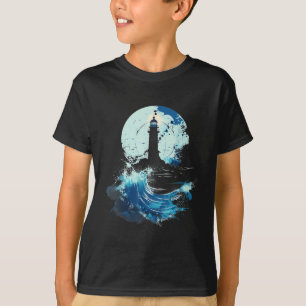 Lighthouse Sailing Sea Beach Boating Seaside House T-Shirt
