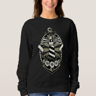 Lighthouse Sailor Sea Anchor Ocean Side Lighthouse Sweatshirt