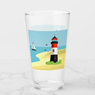 Lighthouse Scene Design Glass Tumbler