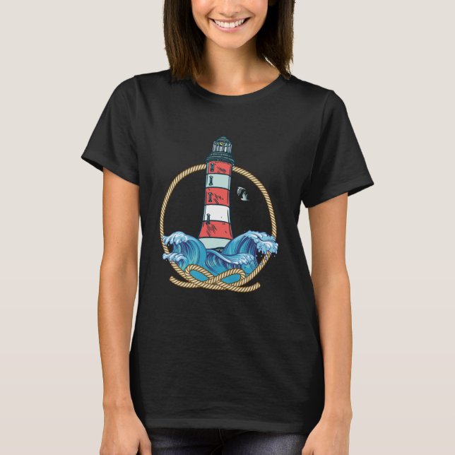 Lighthouse Sea Seagull  Coast  North Moin T-Shirt (Front)