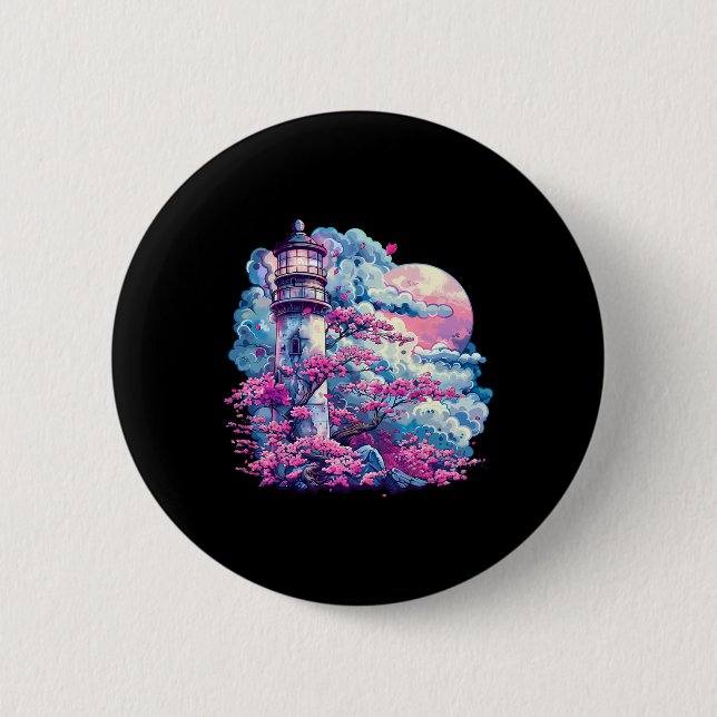Lighthouse Seaside House Sailing Sea Beach Boating 6 Cm Round Badge (Front)
