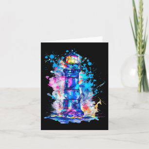 Lighthouse Seaside House Sailing Sea Beach Boating Card