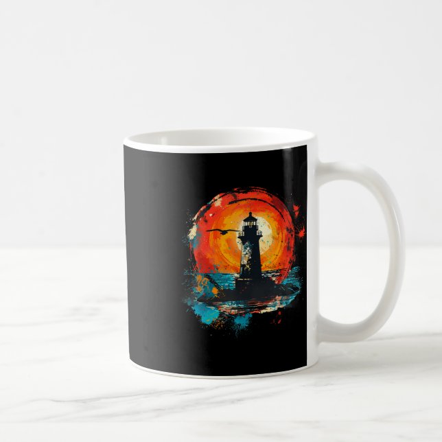 Lighthouse Seaside House Sailing Sea Beach Boating Coffee Mug (Right)