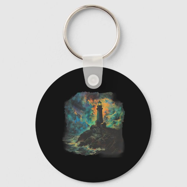 Lighthouse Seaside House Sailing Sea Beach Boating Key Ring (Front)