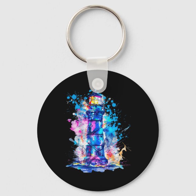 Lighthouse Seaside House Sailing Sea Beach Boating Key Ring (Front)