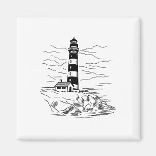 Lighthouse Seaside House Sailing Sea Beach Boating Magnet
