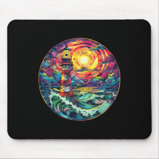 Lighthouse Seaside House Sailing Sea Beach Boating Mouse Pad