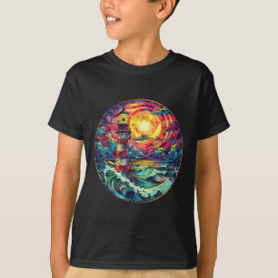 Lighthouse Seaside House Sailing Sea Beach Boating T-Shirt