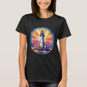 Lighthouse Seaside House Sailing Sea Beach Boating T-Shirt