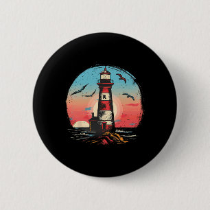 Lighthouse Seaside House Sailing Sea Boating Light 6 Cm Round Badge
