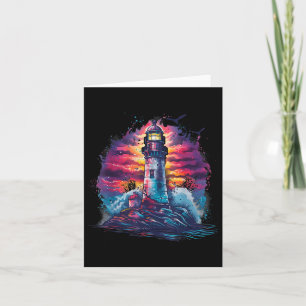 Lighthouse Seaside House Sailing Sea Boating Light Card