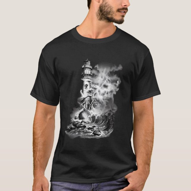 Lighthouse Seaside House Sailing Sea Boating Light T-Shirt (Front)