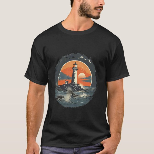 Lighthouse Seaside House Sailing Sea Boating Light T-Shirt (Front)