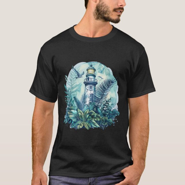 Lighthouse Seaside House Sailing Sea Boating Light T-Shirt (Front)