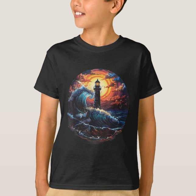 Lighthouse Seaside House Sailing Sea Boating Light T-Shirt (Front)