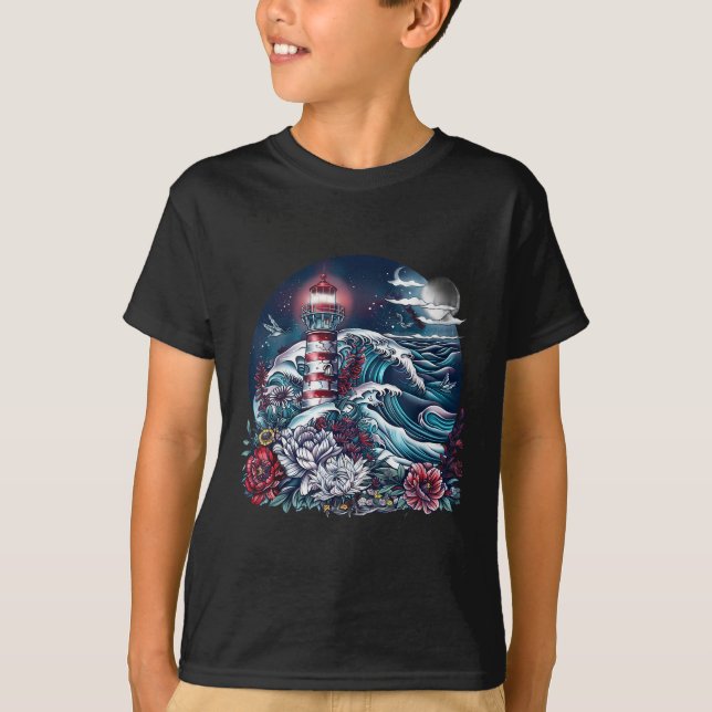 Lighthouse Seaside House Sailing Sea Boating Light T-Shirt (Front)