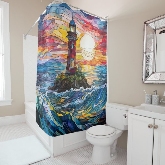 Lighthouse Shower Curtain (In Situ)
