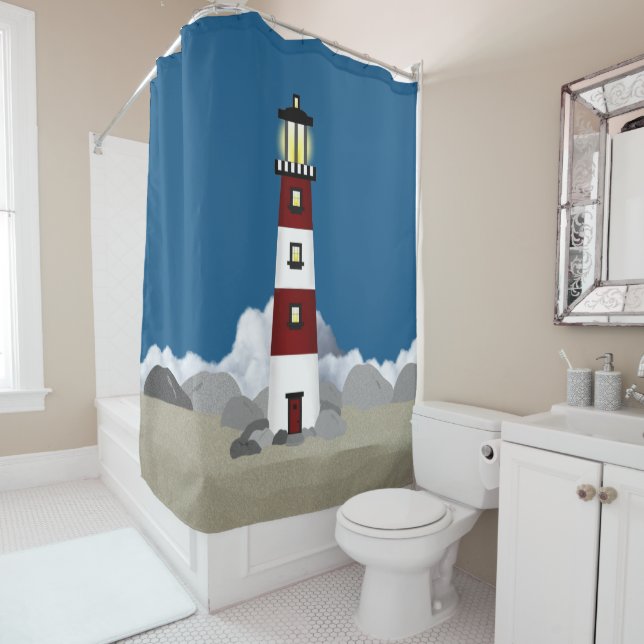 Lighthouse Shower Curtain (In Situ)