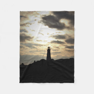 Lighthouse Silhouette Fleece Blanket