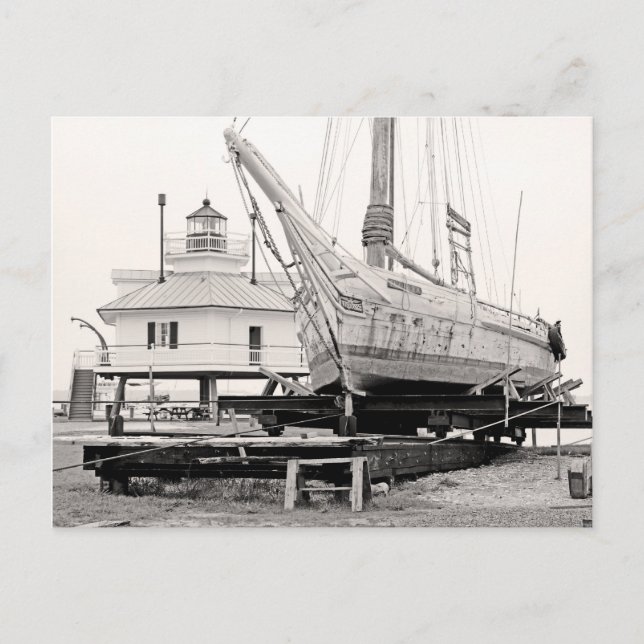 Lighthouse & Skipjack Postcard (Front)