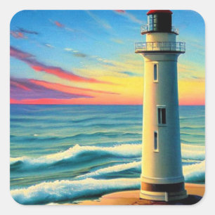 Lighthouse Square Sticker