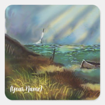 Lighthouse Square Stickers