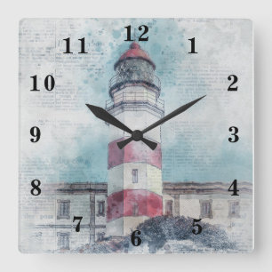 Lighthouse Square Wall Clock