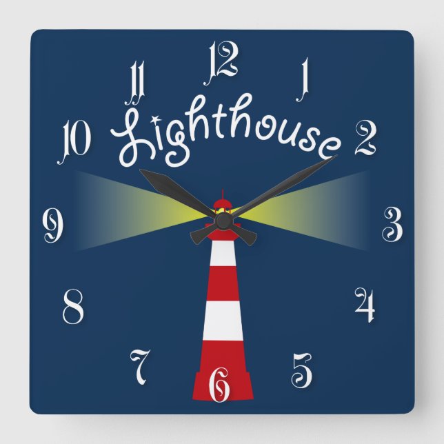 Lighthouse Square Wall Clock (Front)