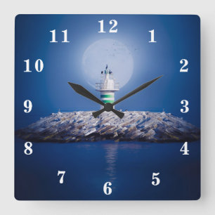 Lighthouse Square Wall Clock