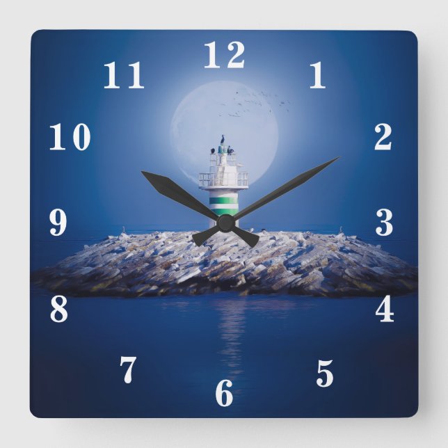 Lighthouse Square Wall Clock (Front)