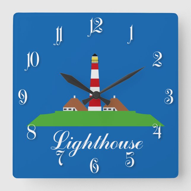 Lighthouse Square Wall Clock (Front)
