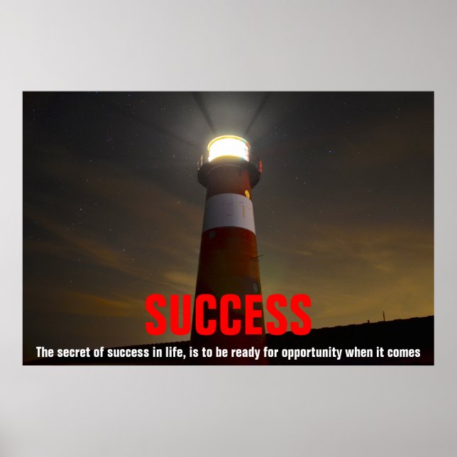 Lighthouse Success Quote Inspirational Poster (Front)