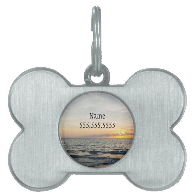 Lighthouse Sunrise Name and Number Pet ID Tag (Front)