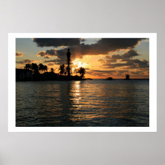 Lighthouse Sunrise Poster