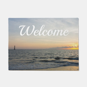 Lighthouse Sunrise Welcome Doormat