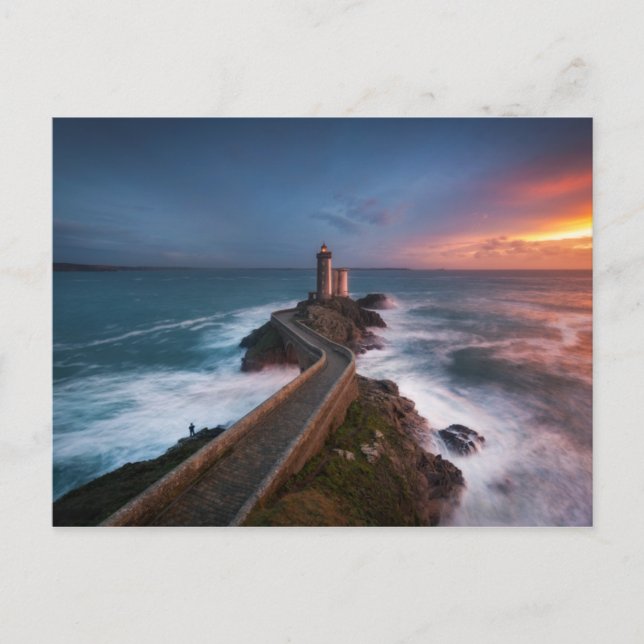 Lighthouse Sunset Plouzané | Finistère, Brittany Postcard (Front)