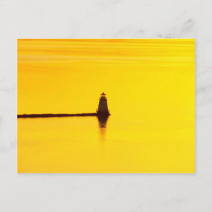 Lighthouse Sunset Postcard
