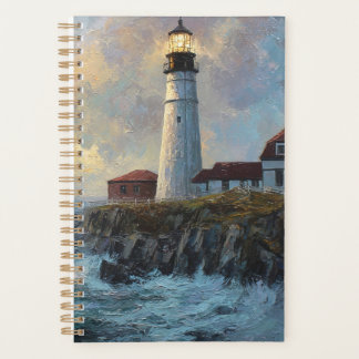 Lighthouse Textured Oil Painting Planner