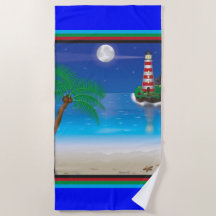Lighthouse Themed Beach Towel