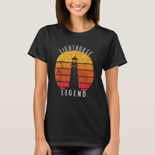 Lighthouse Vintage Sunset Legend Seaside Life Sail T-Shirt