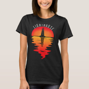 Lighthouse Vintage Sunset Seaside Life Sailing Bea T-Shirt