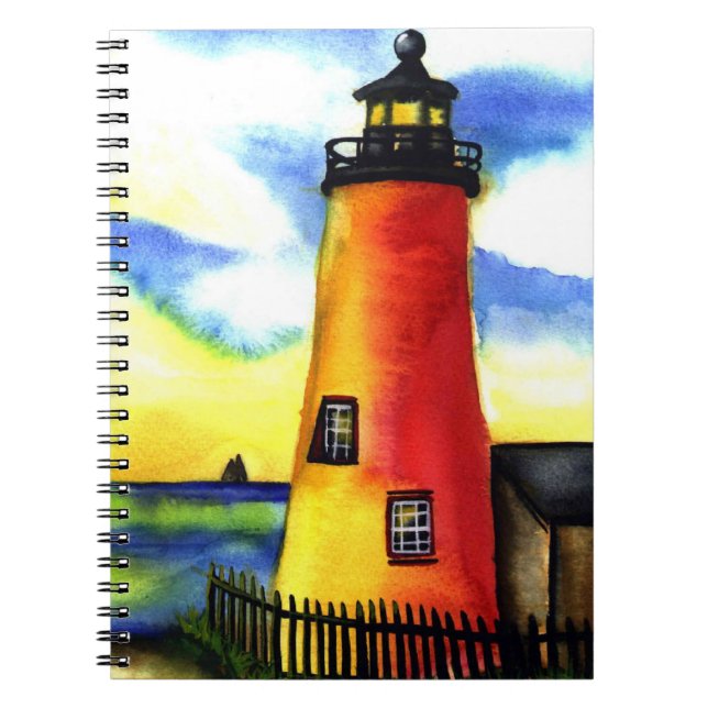lighthouse  Watercolor notebook journal (Front)