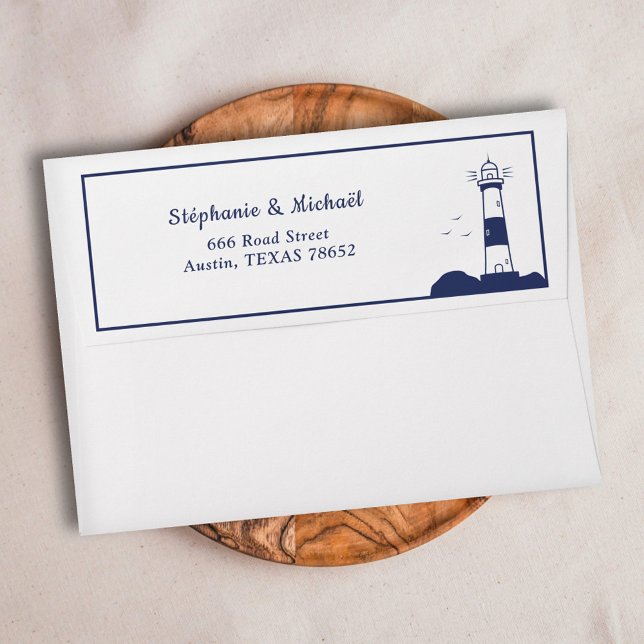 Lighthouse Wedding Invitation Envelope (Lighthouse Wedding Invitation Envelope)