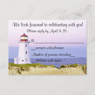 Lighthouse Wedding Invitations RSVP / Reply Notes