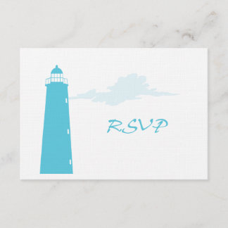 Lighthouse wedding RSVP Card