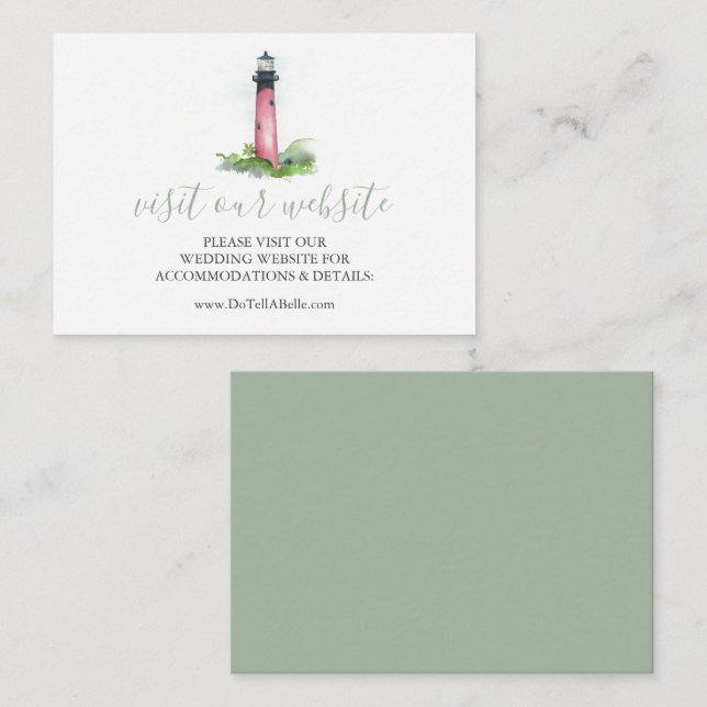 Lighthouse Wedding Website Insert Card (Front/Back)