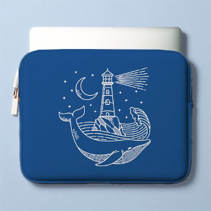 Lighthouse Whale Laptop Sleeve