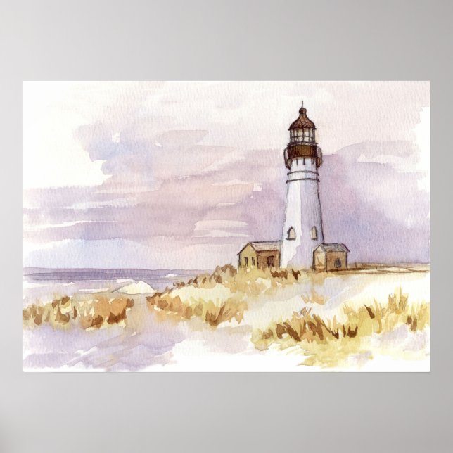 Lighthouse Winter Snow Michigan Ocean Ice Poster (Front)