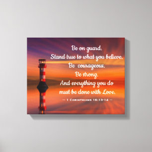 Lighthouse with Quote Canvas Print