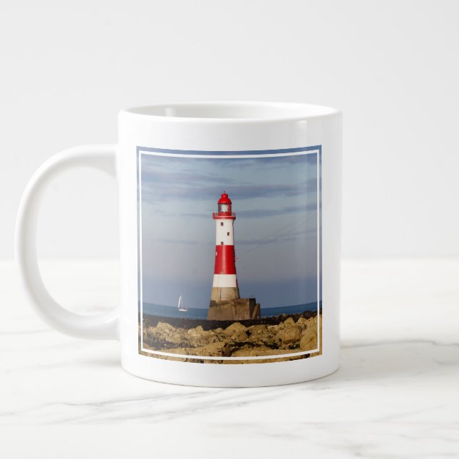 Lighthouses | Beachy Head Lighthouse England Large Coffee Mug (Left)